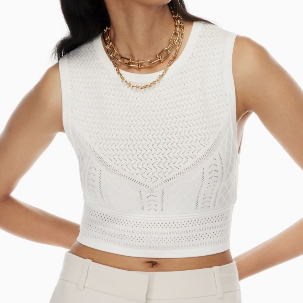 Babaton was Pointelle tank in white